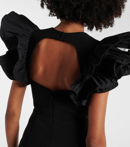 Lotus Leaf Sleeve Backless Bandage Dress