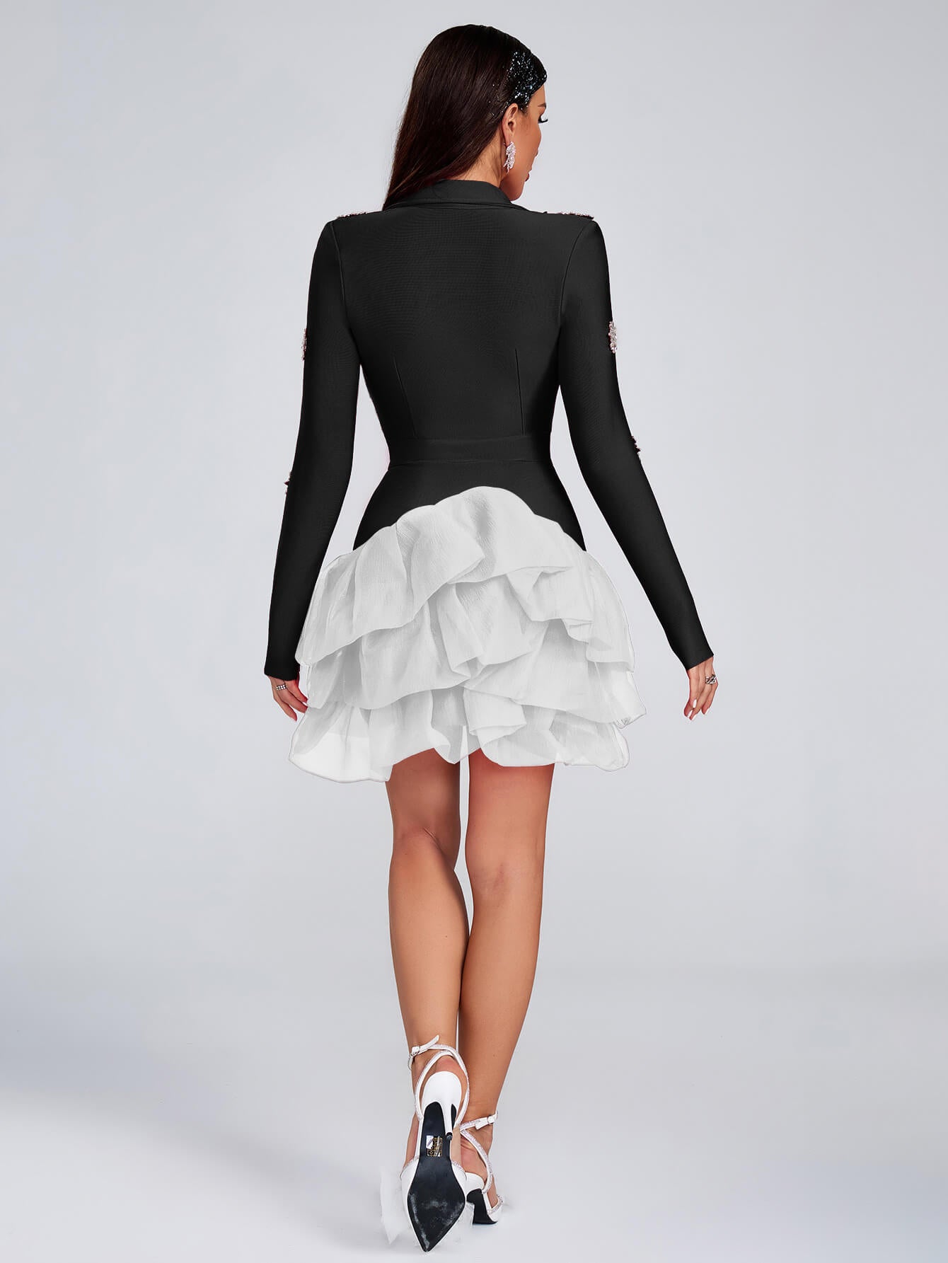 Minivestido con escote en V profundo Lucy - Negro