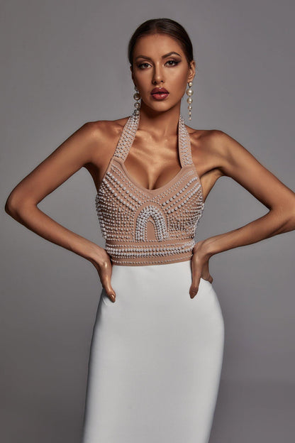 Neck Bandage Midi Dress