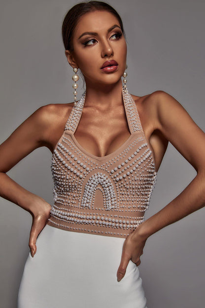 Neck Bandage Midi Dress