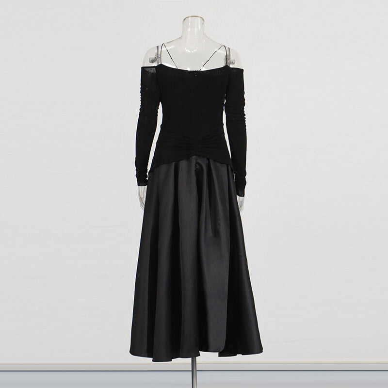 Off-The-Shoulder Long-Sleeved Dress