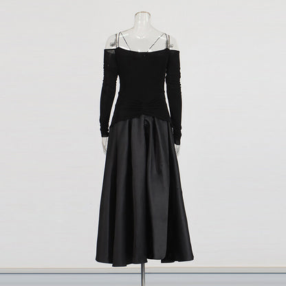 Off-The-Shoulder Long-Sleeved Dress
