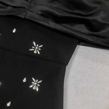 Robe bandage asymétrique à diamants