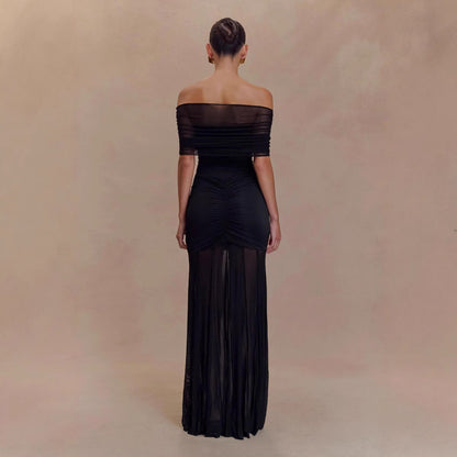 Robe asymétrique en mesh