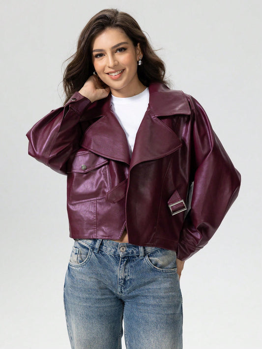 Pu Leather Jacjet Coat