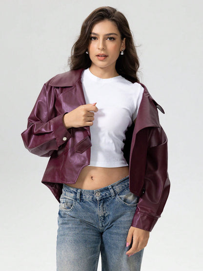 Abrigo Jacjet de cuero sintético