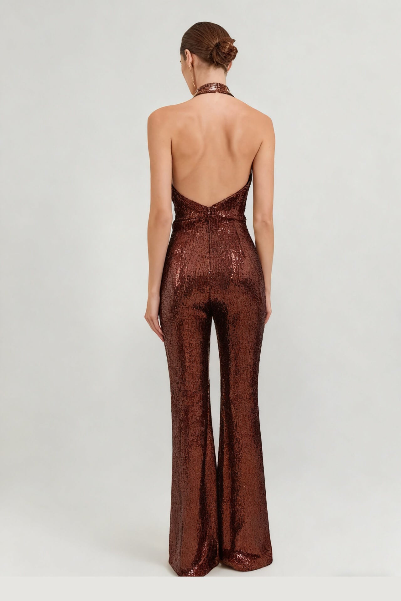 Sequined Halter-Neck Jumpsuit