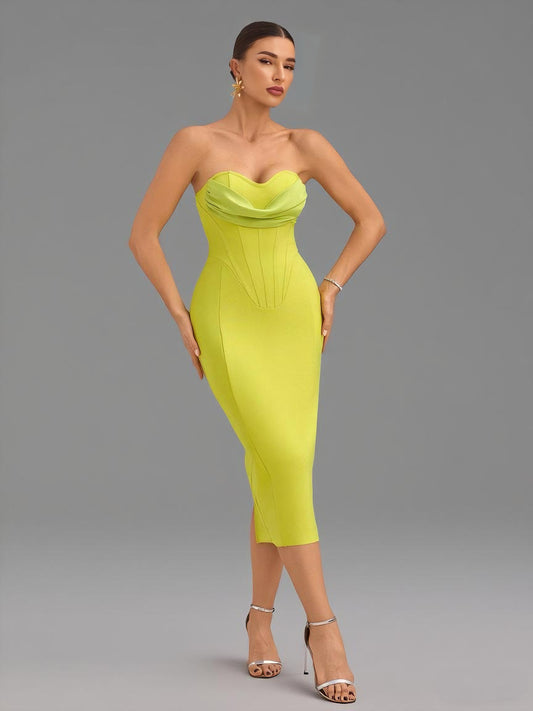 Strapless Backless Midi Dress