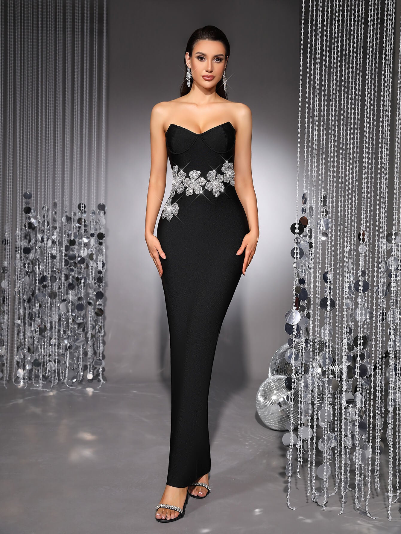 Robe longue bustier bandeau
