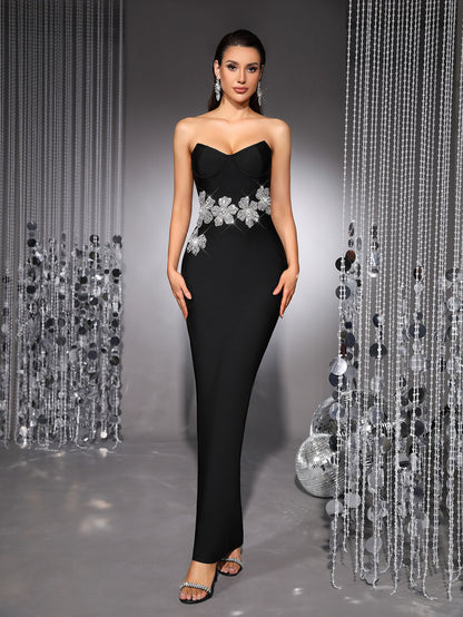 Robe longue bustier bandeau