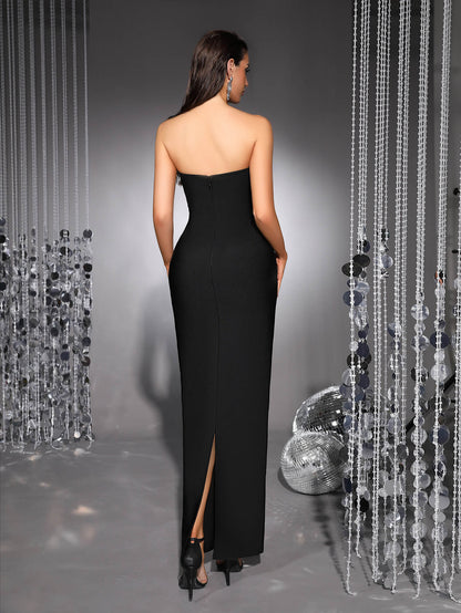 Robe longue bustier bandeau