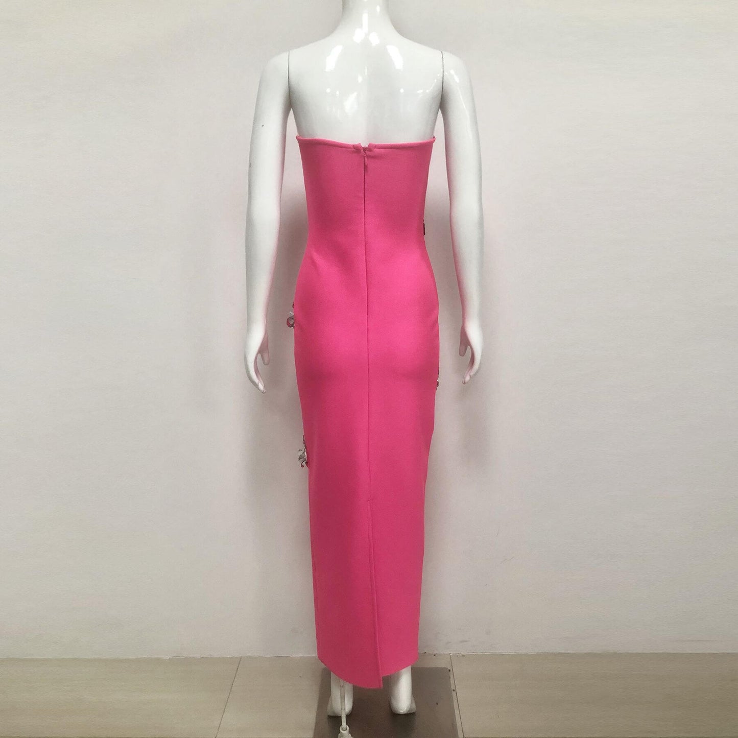 Strapless Flower Bandage Dress