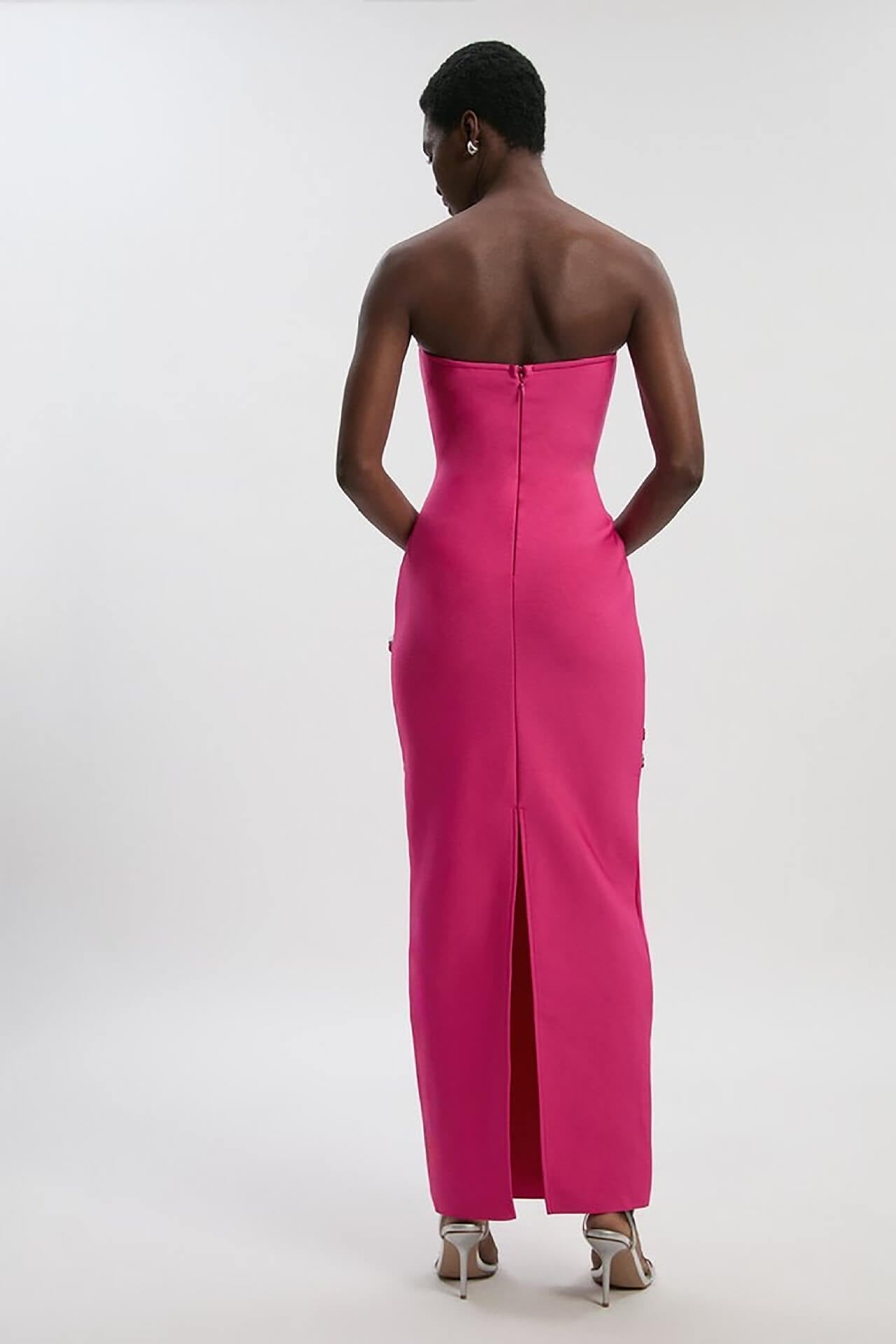 Strapless Flower Bandage Dress