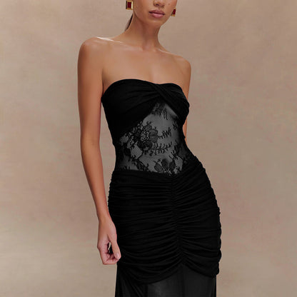 Strapless Lace Long Dress