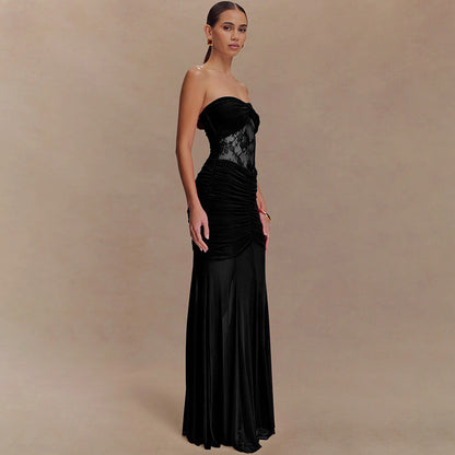 Strapless Lace Long Dress