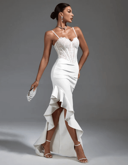 White Lace Bandage Dress