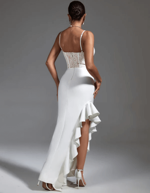 White Lace Bandage Dress