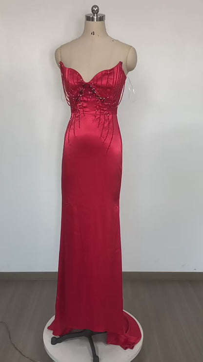 Beaded Beads Off The Shoulder  Maxi Dress