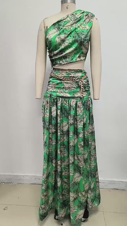 High Slit Maxi  Dress Set