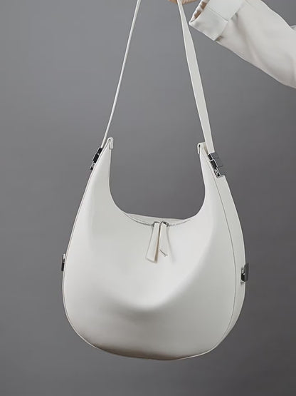 Crescent Shaped Bucket Bag-Off White